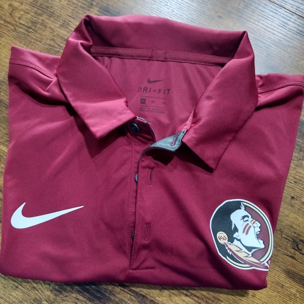 Nike Florida State Seminoles Golf Polo Mens XL/TG Dri Fit Sideline